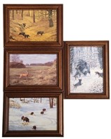 Four, Framed Miniature Giclees, Sporting
