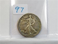 1947 D Walking Liberty Half Dollar Silver Toned