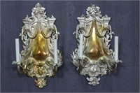 Pair of Louis XV Style Repousse Sconces