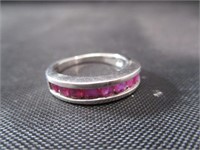 Silver Ring w/ Red Stones