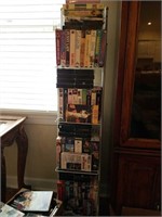 Shelf full of vhs tapes