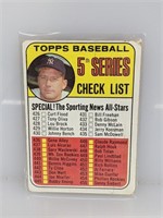 1969 Topps 5th Series Mickey Mantle Checklist #412