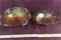 3 Carnival Glass Bowl Set