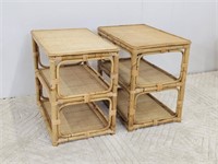 2 RATTAN SIDE TABLES
