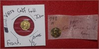 Two 1850 & 1857 California Gold Tokens - Not