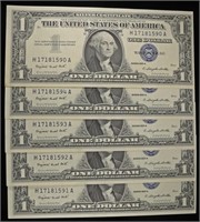 (5) 1957A $1 SILVER CERTIFICATES FR. 1620