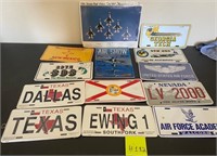 W - LOT OF LICENSE PLATES &  AIRCRAFT PRINTS (H112