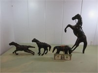 (4) Leather Horses