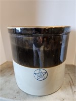 Antique Blue Star Stoneware 5 Gallon Crock