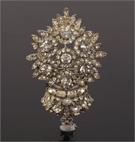 RHINESTONE Vintage Floral Crown Brooch
