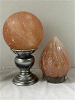 2 Himalayan Crystal Flame Lamps With 1 Stand