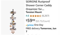 SEIRIONE Rustproof Shower Corner Caddy