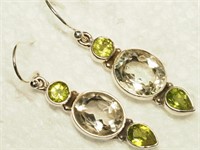 $300. S/Silver Peridot and Green Amethyst Earrings