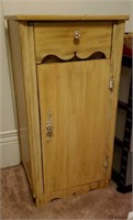Wood cabinet with door and drawer