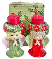 Lefton Christmas Angel Candle Holders