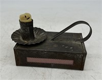 Tin Chamberstick & Matchbox Holder