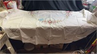 60’ round embroidered table cloth