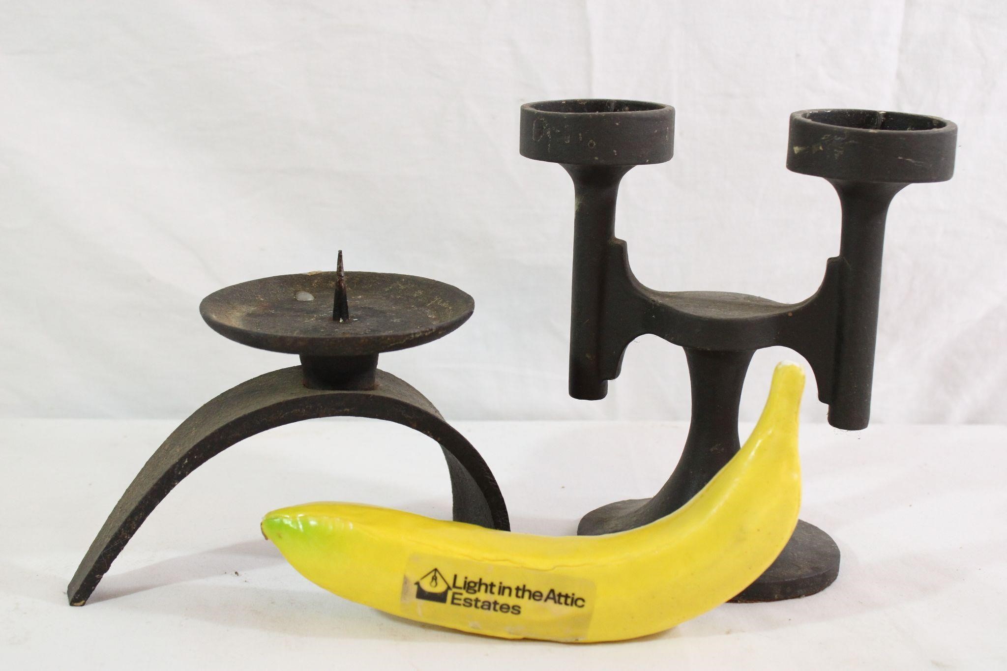 MCM Robert Welch Cast Iron Brutalist Candleholder+