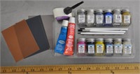 Testors model paints, glue, sanding paper