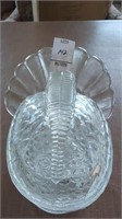 Vintage glass turkey dish w/removable lid