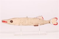 8.5" Fish Spearing Decoy by Unknown Carver, Metal