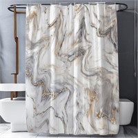 Grey Gold Marble Shower Curtain  72x72