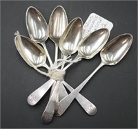 Six George III sterling silver teaspoons