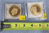 2-Donald Trump Coins Layered in 24K Gold