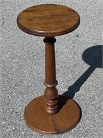 Solid OAK Round Plant Stand VERY NICE!