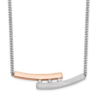 Sterling Silver- Diamond Bar Necklace