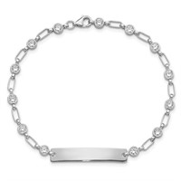 Sterling Silver- ID Bar Bezel Set Bracelet