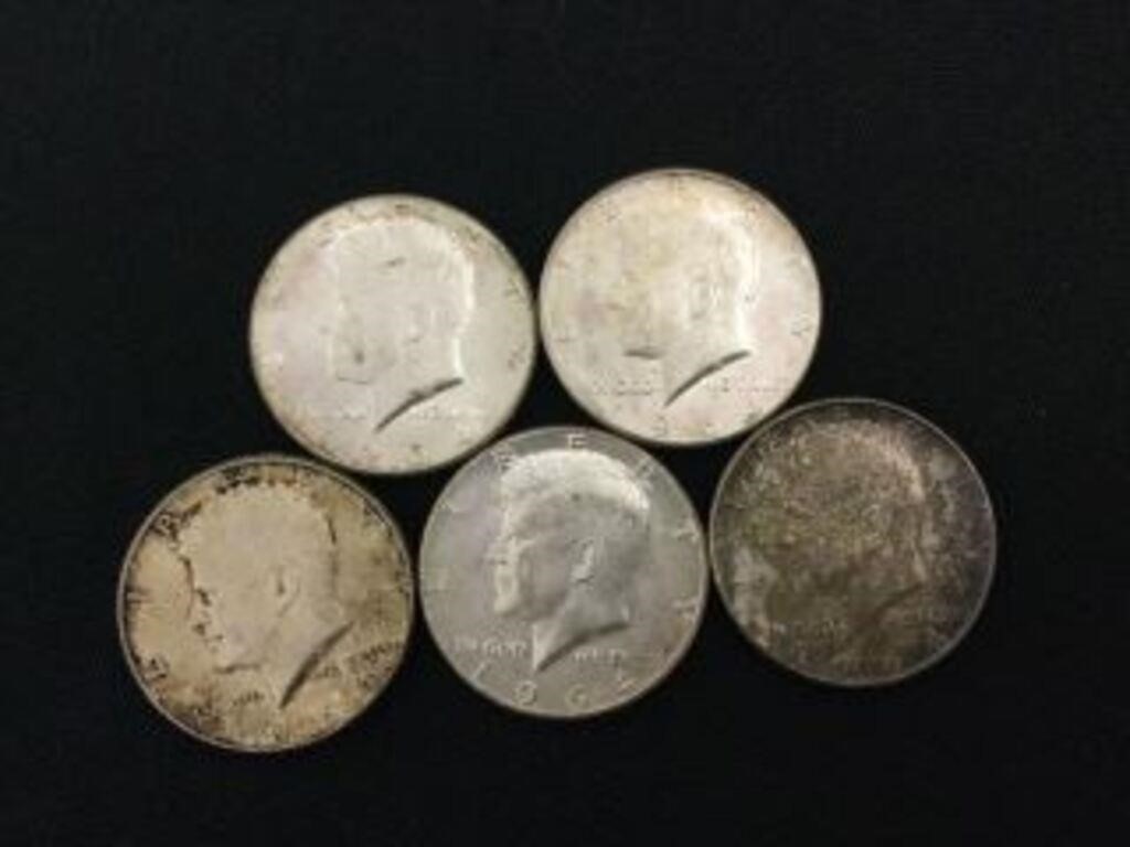 1964 Kennedy Half Dollars (5)