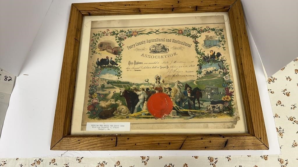 1871 Framed Perry County Agricultural &