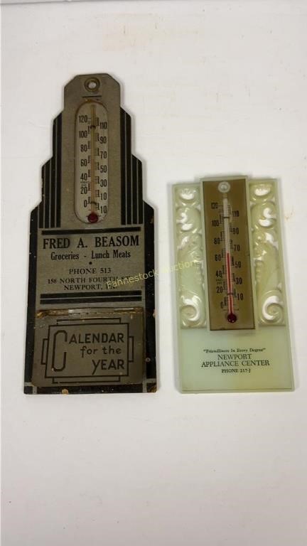 Vintage thermometers - Newport appliance & Fred