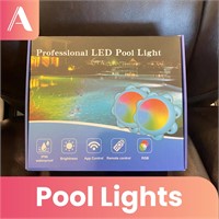 2 pk LED Pool Lights w/ App and Remote