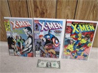 3 Nice Vtg Marvel X-Men Comic Books