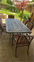 Cast aluminum Outdoor table and 6 chairs  with