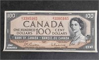 CANADIAN 1954 MODIFIED PORTRAIT $100 BILL