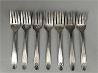 Seven Art Deco  Lady Doris Silverplate Forks