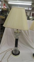 MARBLE AND GLASS PARLOR LAMP 30"T