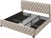 $448 - Upholstered Platform Bed Frame with Four