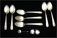 (7) Wm Rodgers IS Presidential Spoons, Pewter