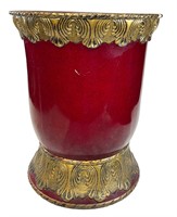 Gold & Red Resin Vase