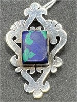 STERLING MÉXICO TURQUOISE BROOCH PENDANT