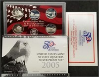 2005 US Mint Proof Silver Statehood Quarter Set