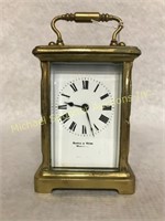 MAPPIN & WEBB MONTREAL BRASS CARRIAGE CLOCK