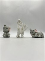 Set of 3 Ceramic Elephant Decor