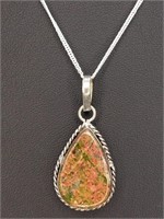 925 stamped 18" necklace with pendant