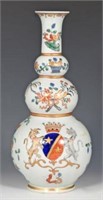 Chinese Export 3 Gourd Vase, Holed.