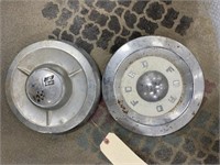 2 Metal Hubcaps 10" 1 is Ford